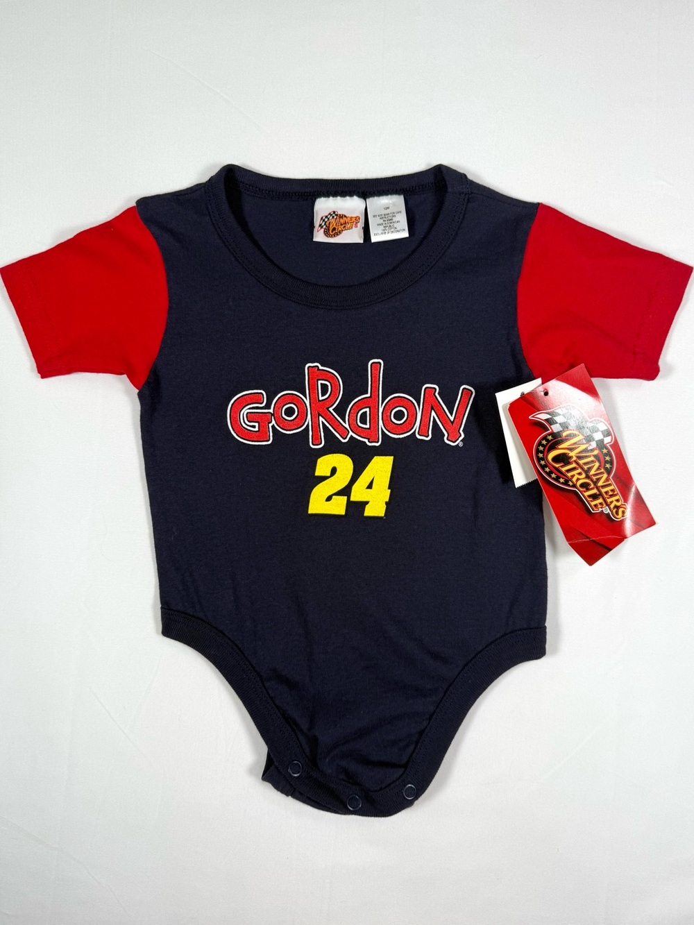 NWT VINTAGE NASCAR WINNER’S CIRCLE Jeff Gordon 24 Bodysuit 12m DEADSTOCK Racing
